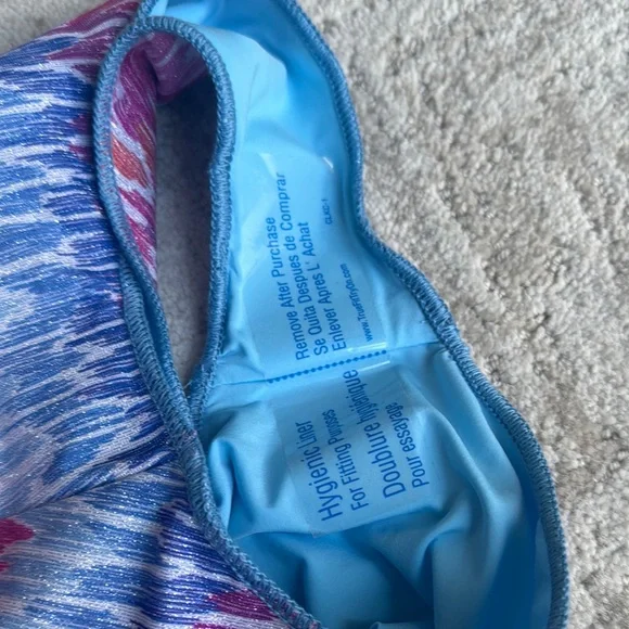 BECCA Pink and Blue One Piece Swimsuit with Halter Straps - Picture 5 of 5